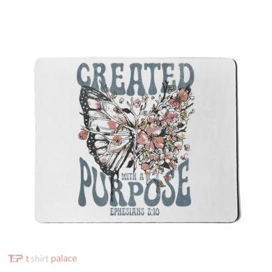 Vintage Created With A Purpose Butterfly Floral Mousepad