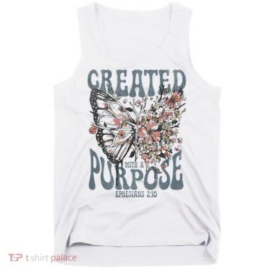 Vintage Created With A Purpose Butterfly Floral Tank Top