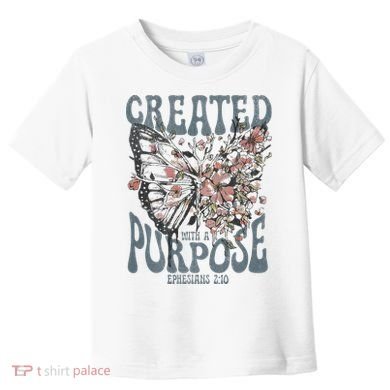 Vintage Created With A Purpose Butterfly Floral Toddler T-Shirt