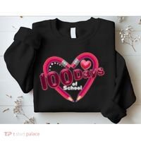 Valentines Day 100 Days Of School Sweatshirt thumb 2