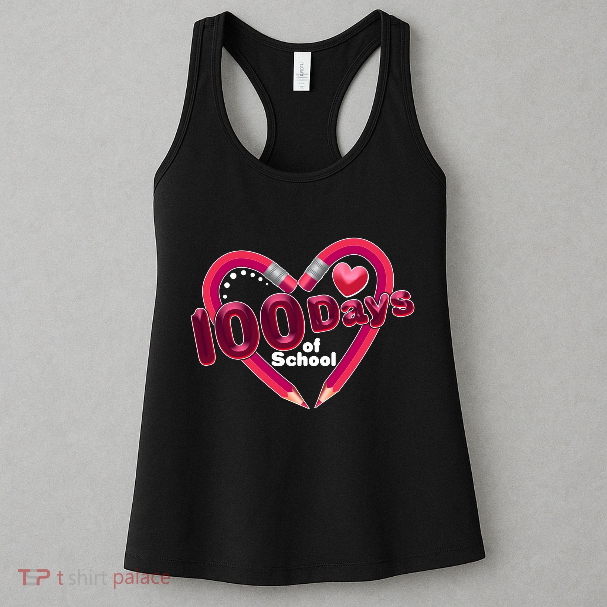Valentines Day 100 Days Of School Women's Tank Top