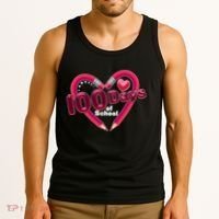 Valentines Day 100 Days Of School Tank Top thumb 3