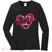Valentines Day 100 Days Of School Women's Long Sleeve Shirt thumb 0