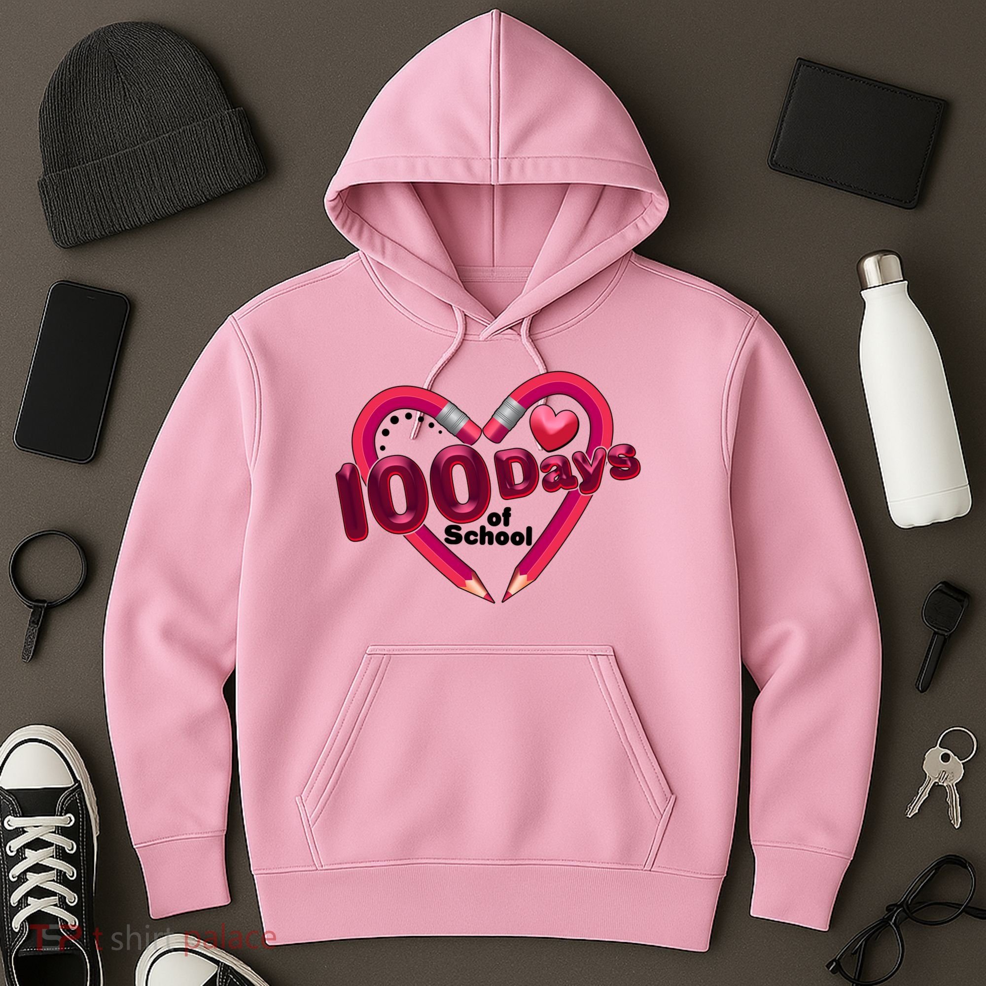 Valentines Day 100 Days Of School Hoodie