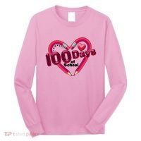 Valentines Day 100 Days Of School Long Sleeve Shirt thumb 0