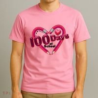Valentines Day 100 Days Of School T-Shirt thumb 3