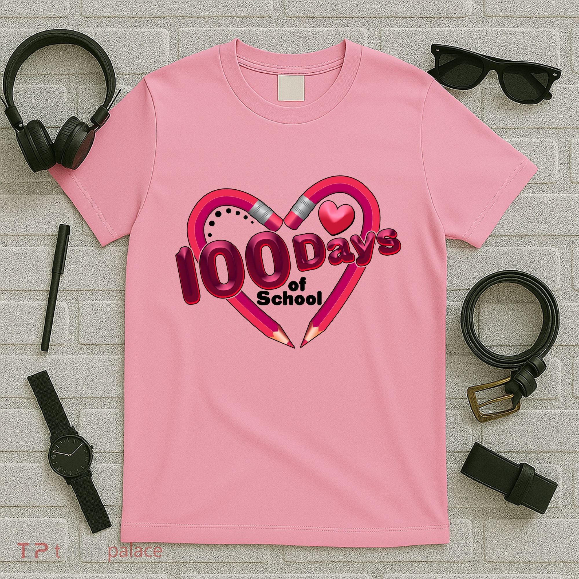 Valentines Day 100 Days Of School T-Shirt