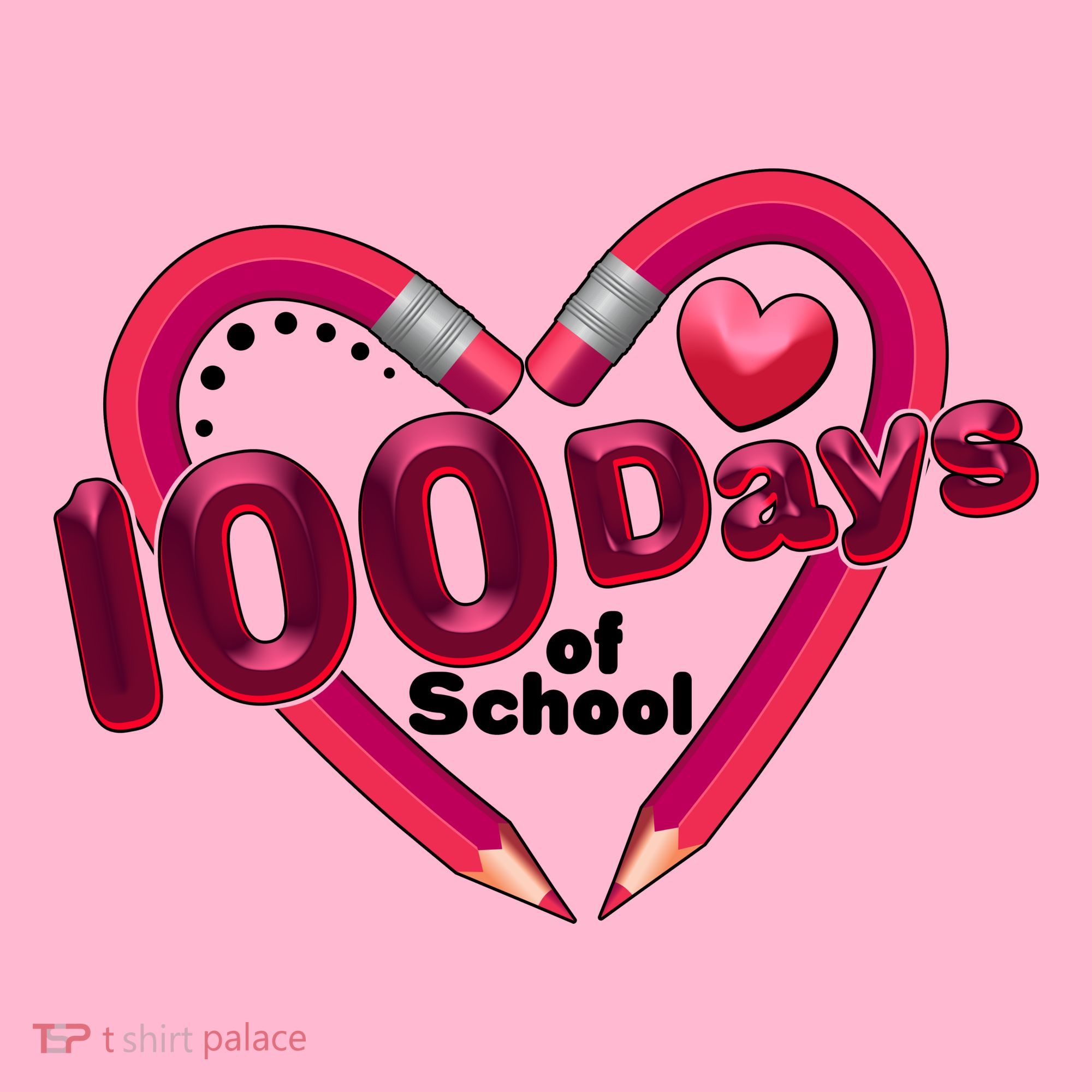 Valentines Day 100 Days Of School T-Shirt