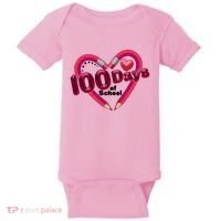 Valentines Day 100 Days Of School Baby Bodysuit thumb 0