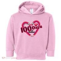 Valentines Day 100 Days Of School Toddler Hoodie thumb 0