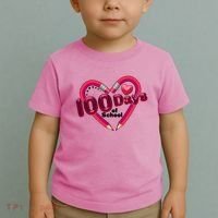 Valentines Day 100 Days Of School Toddler T-Shirt thumb 2