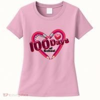 Valentines Day 100 Days Of School Women's T-Shirt thumb 0