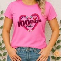 Valentines Day 100 Days Of School Women's T-Shirt thumb 2