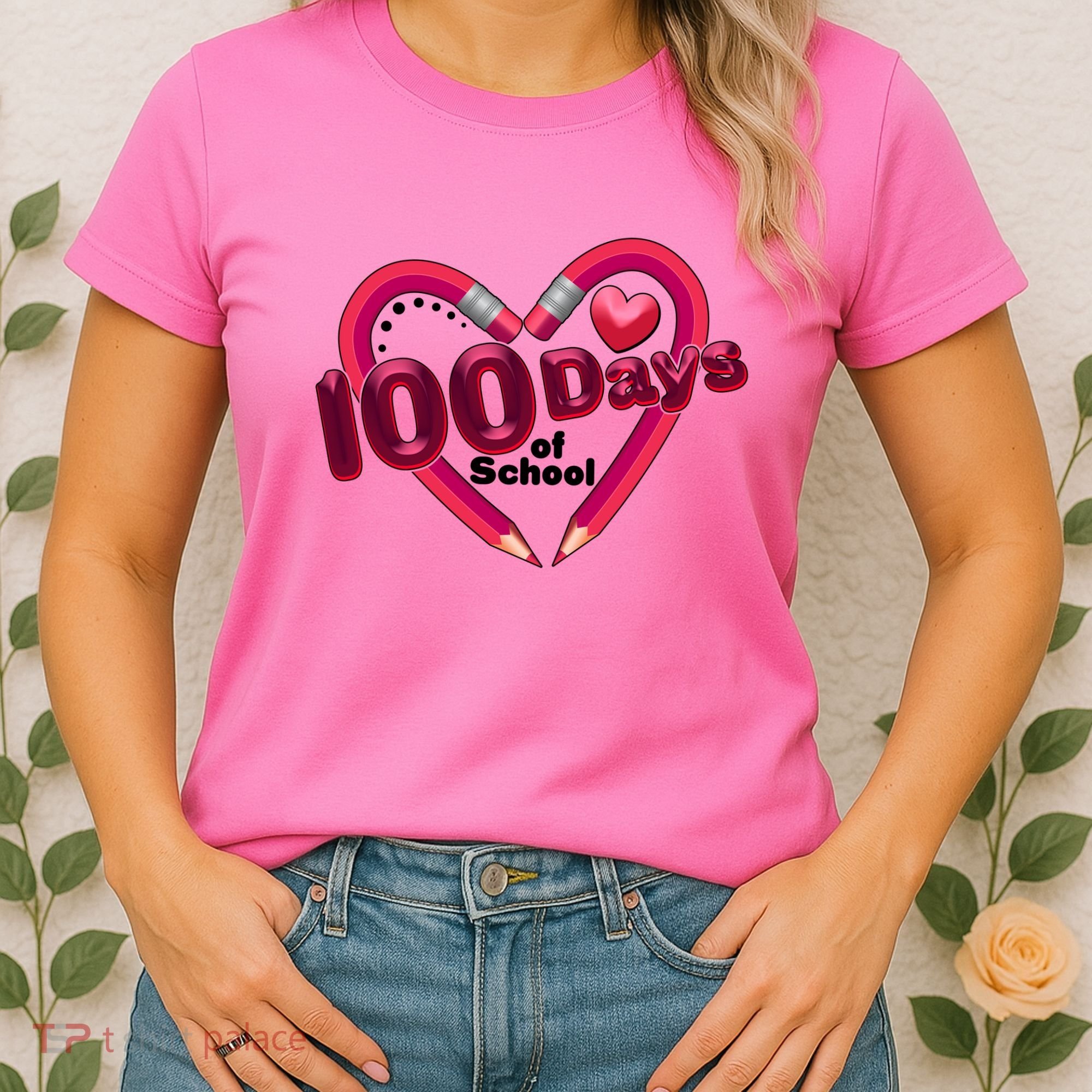 Valentines Day 100 Days Of School Women's T-Shirt