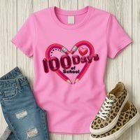 Valentines Day 100 Days Of School Women's T-Shirt thumb 3