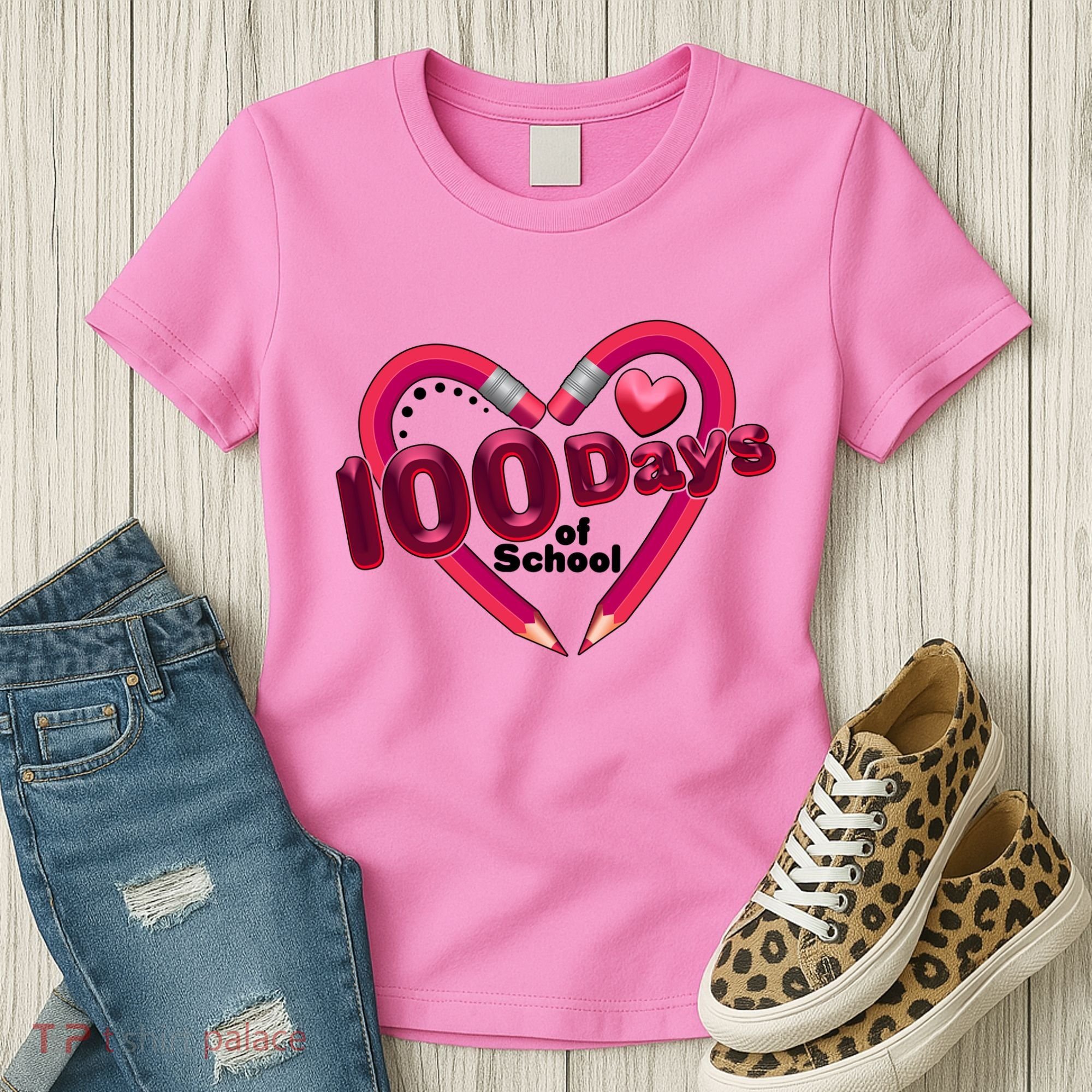Valentines Day 100 Days Of School Women's T-Shirt