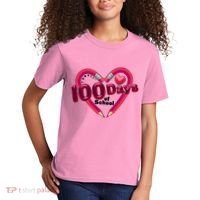Valentines Day 100 Days Of School Kids T-Shirt thumb 2