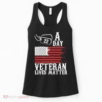Veterans Day 22 A Day Veteran Lives Matter Funny Gift Idea Women's Tank Top thumb 0
