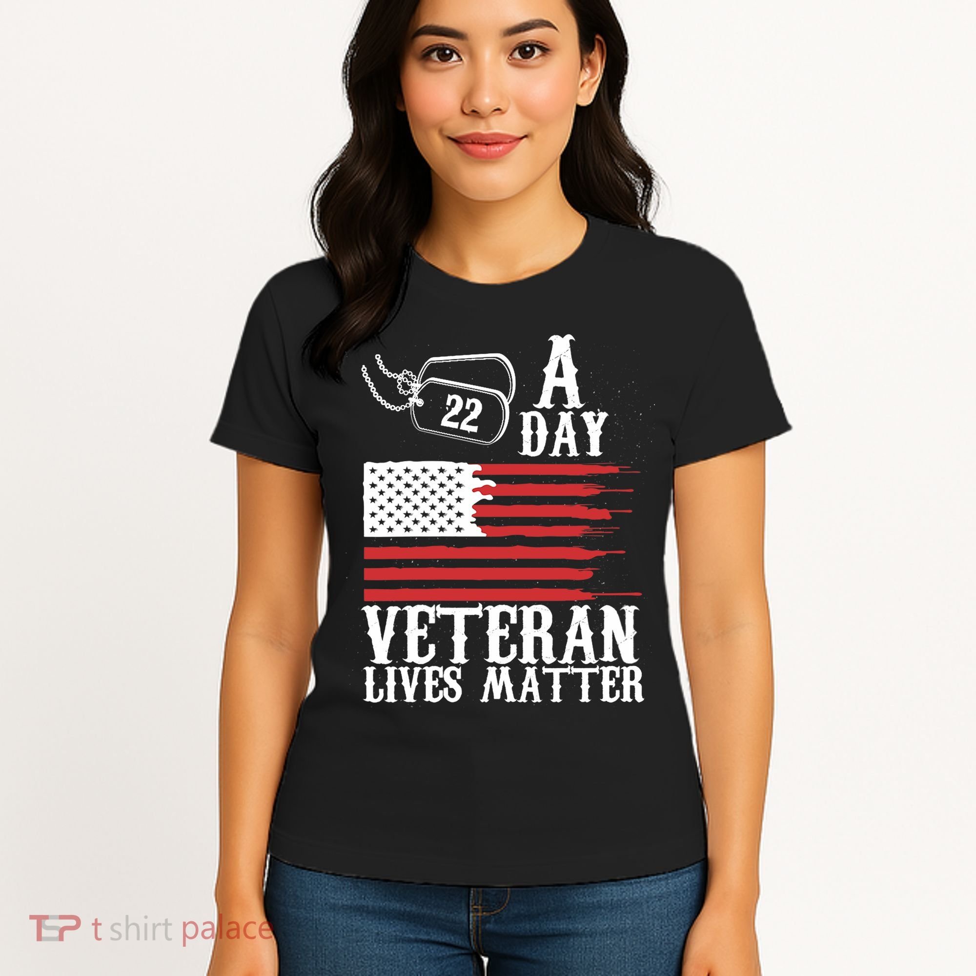 Veterans Day 22 A Day Veteran Lives Matter Funny Gift Idea Women's T-Shirt