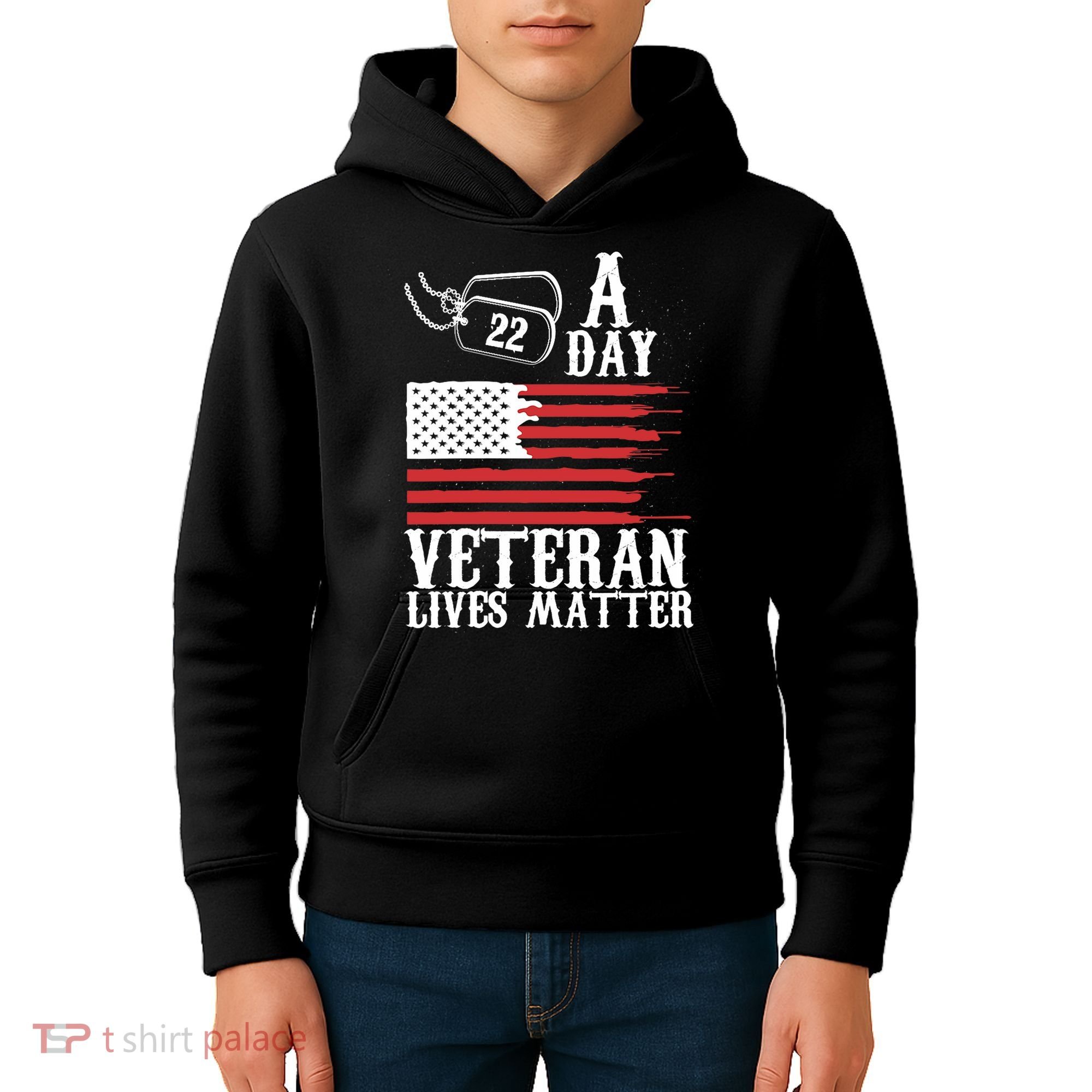 Veterans Day 22 A Day Veteran Lives Matter Funny Gift Idea Kids Hoodie