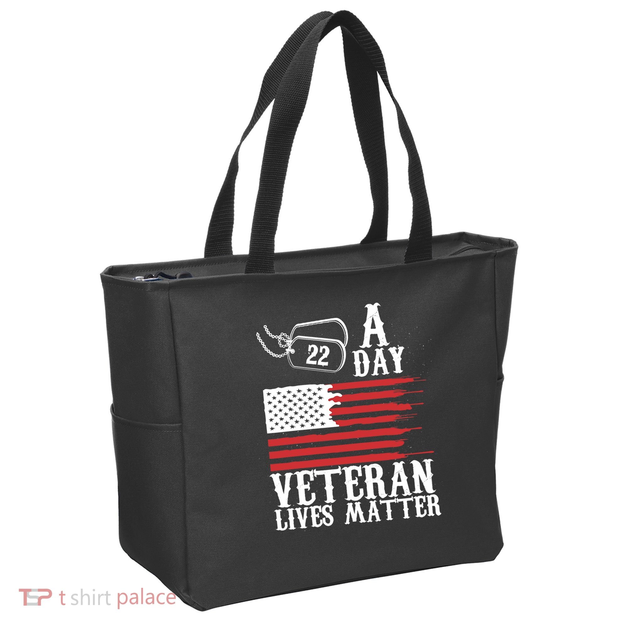 Veterans Day 22 A Day Veteran Lives Matter Funny Gift Idea Tote Bag