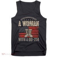 VeteranS Day A Woman With A Dd 214 Female Veteran Tank Top thumb 0