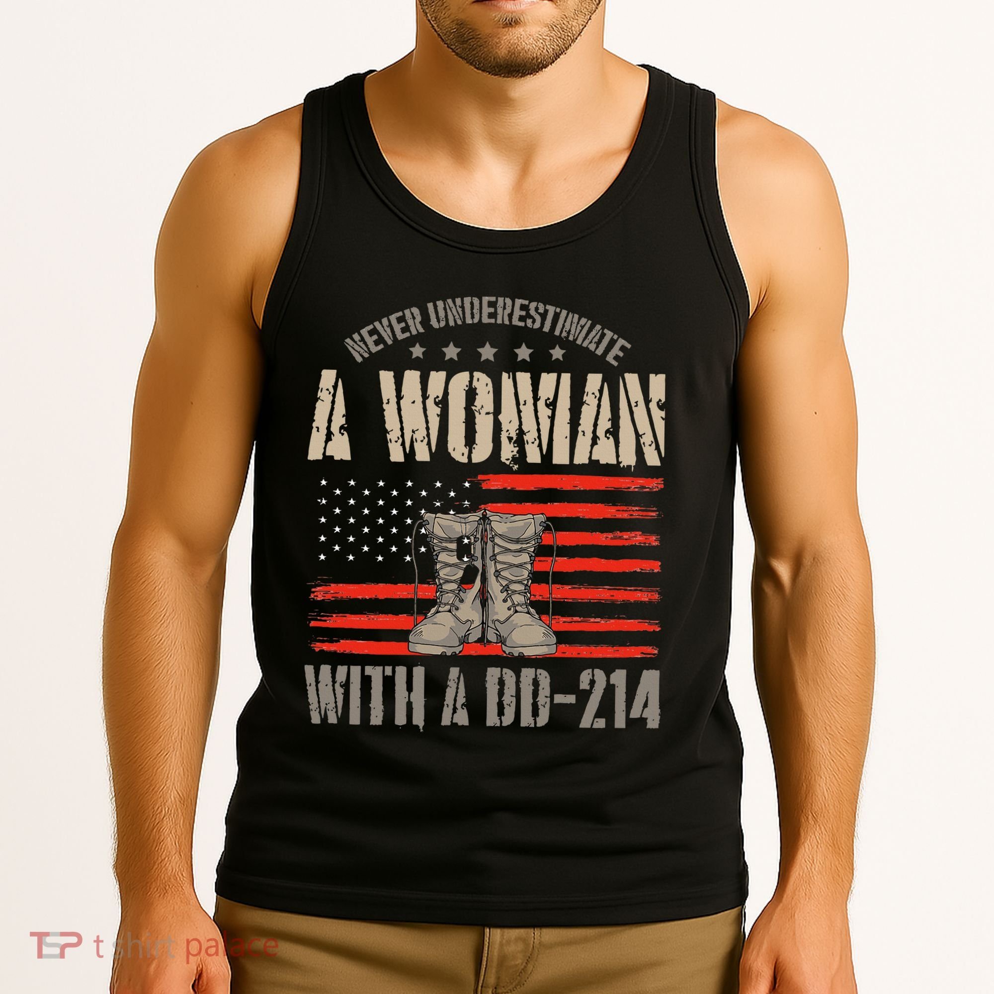VeteranS Day A Woman With A Dd 214 Female Veteran Tank Top