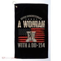 VeteranS Day A Woman With A Dd 214 Female Veteran Golf Towel thumb 0