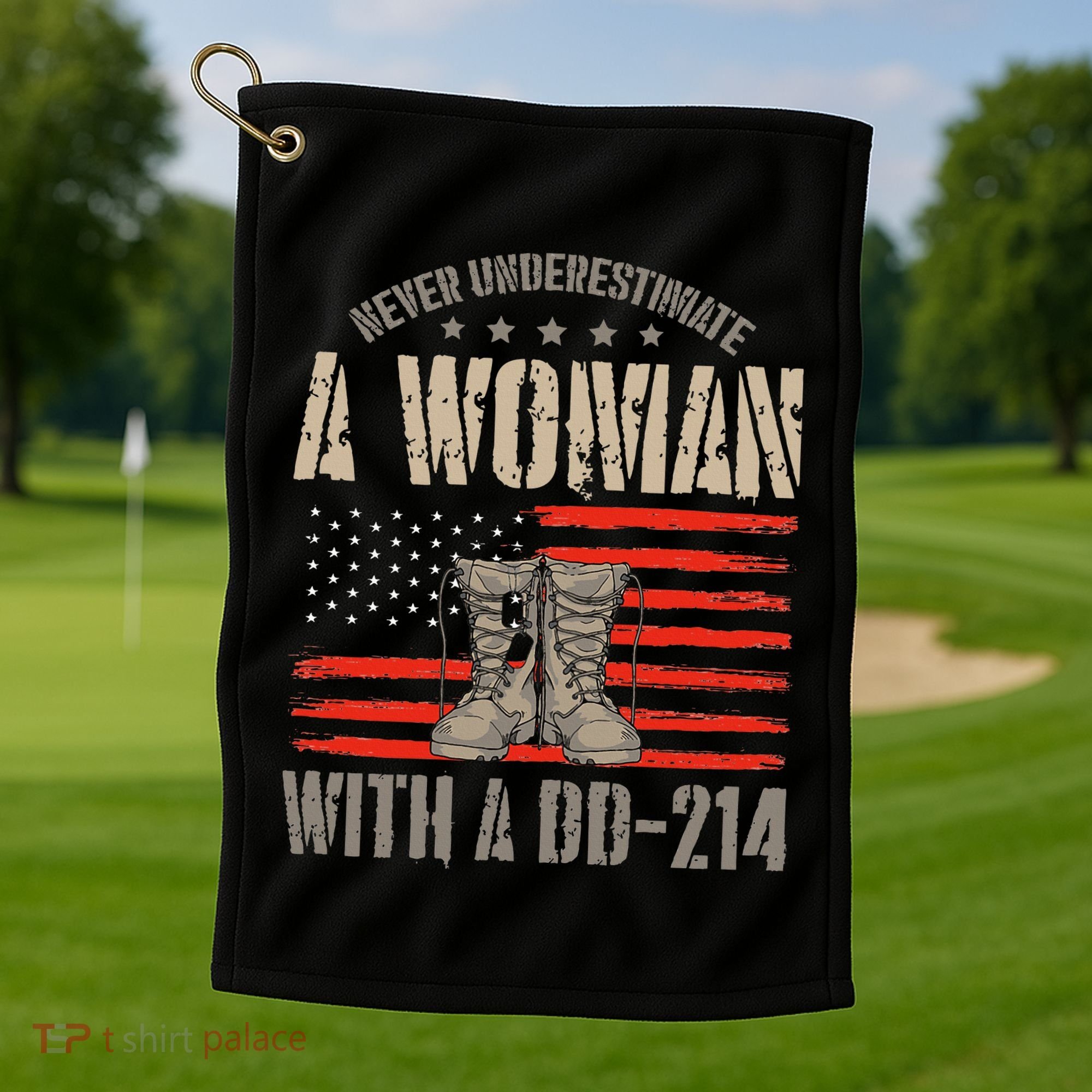 VeteranS Day A Woman With A Dd 214 Female Veteran Golf Towel
