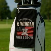 VeteranS Day A Woman With A Dd 214 Female Veteran Golf Towel thumb 2