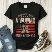 VeteranS Day A Woman With A Dd 214 Female Veteran Women's T-Shirt thumb 3