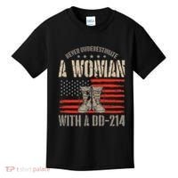 VeteranS Day A Woman With A Dd 214 Female Veteran Kids T-Shirt thumb 0