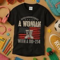 VeteranS Day A Woman With A Dd 214 Female Veteran Kids T-Shirt thumb 3