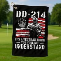 Veteran DD-214 Alumni Armed Forces I Am The Storm Golf Towel thumb 1