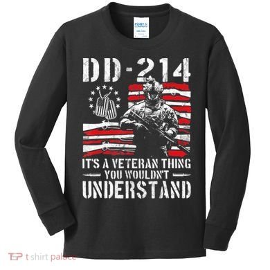 Veteran DD-214 Alumni Armed Forces I Am The Storm Kids Long Sleeve Shirt