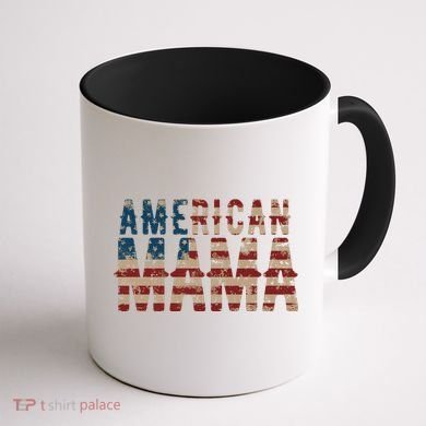 Vintage Distressed American Mama Coffee Mug back
