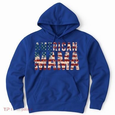 Vintage Distressed American Mama Hoodie