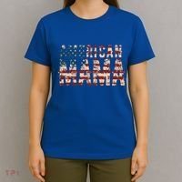 Vintage Distressed American Mama T-Shirt thumb 4