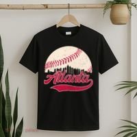 Vintage Distressed Atlanta Skyline Tee Baseball T-Shirt thumb 2