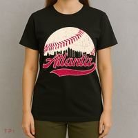 Vintage Distressed Atlanta Skyline Tee Baseball T-Shirt thumb 4
