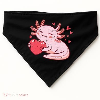 Valentines Day Axolotl Heart Cute  USA-Made Doggie Bandana