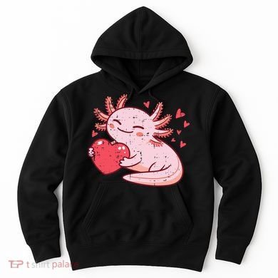 Valentines Day Axolotl Heart Cute  Hoodie