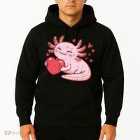 Valentines Day Axolotl Heart Cute  Hoodie thumb 2