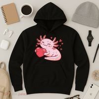 Valentines Day Axolotl Heart Cute  Hoodie thumb 3