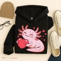 Valentines Day Axolotl Heart Cute  Hoodie thumb 4