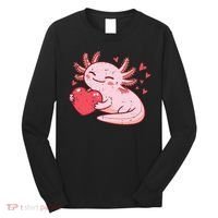 Valentines Day Axolotl Heart Cute  Long Sleeve Shirt thumb 0