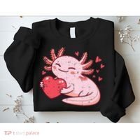 Valentines Day Axolotl Heart Cute  Sweatshirt thumb 2