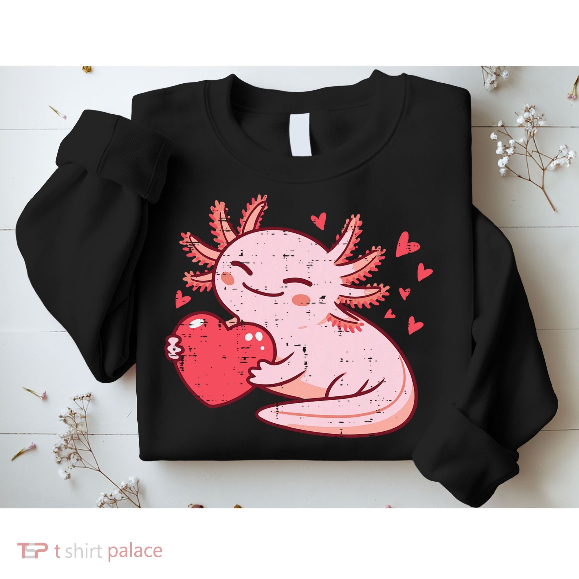 Valentines Day Axolotl Heart Cute  Sweatshirt