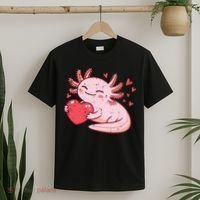 Valentines Day Axolotl Heart Cute  T-Shirt thumb 2