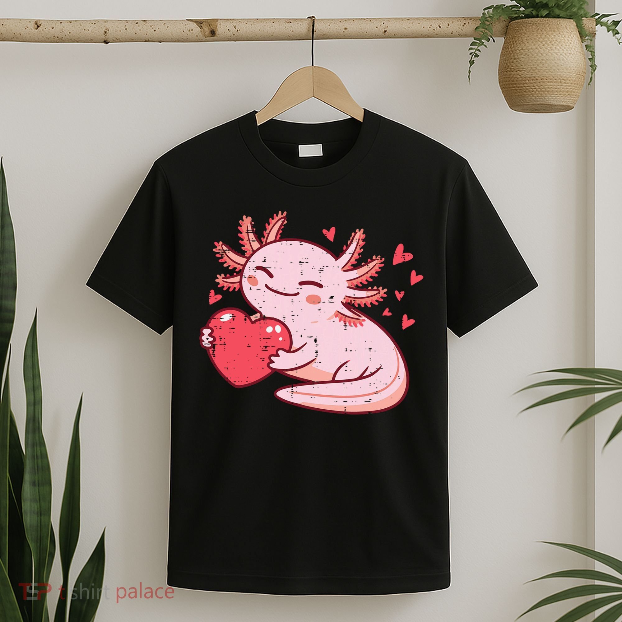 Valentines Day Axolotl Heart Cute  T-Shirt